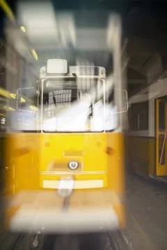 Tram in garage Stock Photos