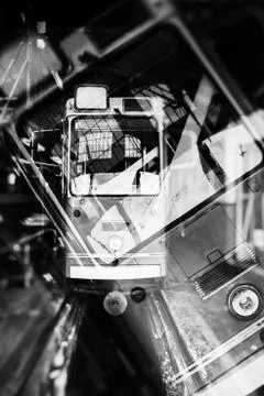 Tram in garage Stock Photos