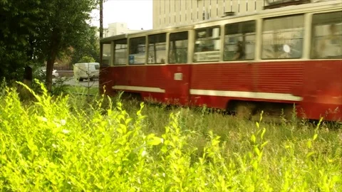 The tram goes Stock Footage 73188209