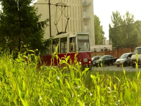 The tram goes Stock Footage 73208528