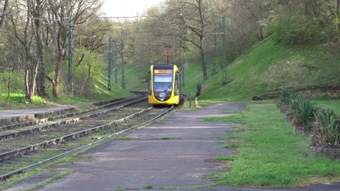 Tram going into the corner Stock Footage 270318701