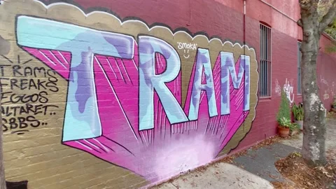 Tram Graffiti Stock Footage 132546559