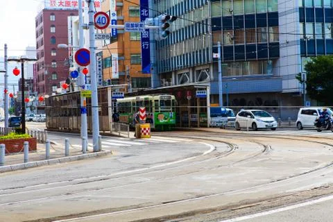 Tram in hakodate Stock Photos