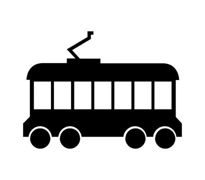 Tram icon illustrated in vector on white background Stock Illustration