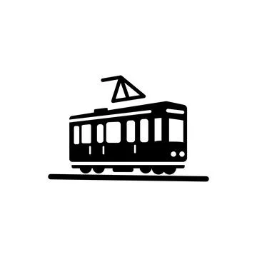 Tram icon logo design template isolated illustration Stock Illustration