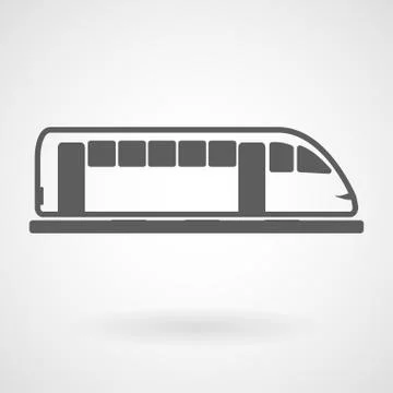 Tram icon on white background, vector Stock Illustration