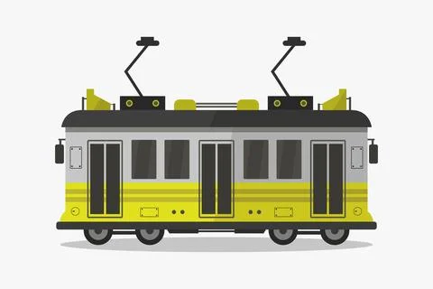 Tram illustrated on background Stock Illustration