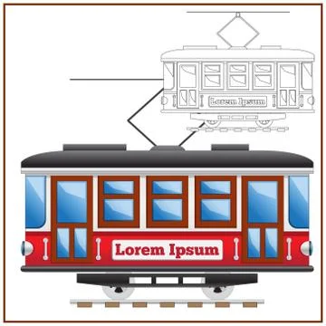 A tram isolated on a white background. Stock Illustration