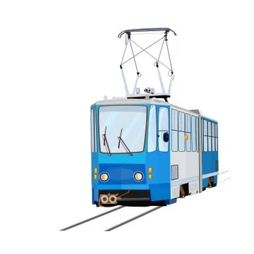 Tram isolated on white background. Stock Illustration