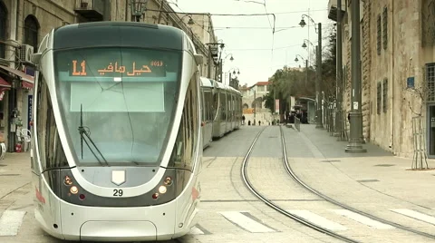 Tram of Jerusalem 5 Stock Footage 49703542