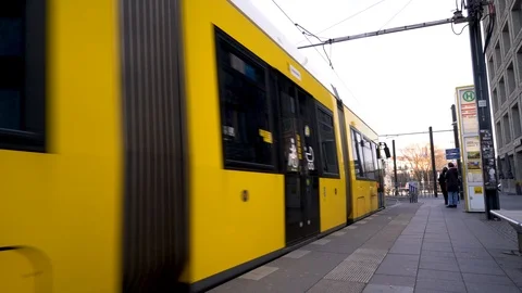 Tram leaving Hackescher Markt Station, Berlin, Germany Stock Footage 109279580