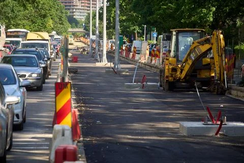 Tram line reconstruction - Bucharest Photos