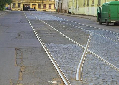 Tram lines Stock Photos