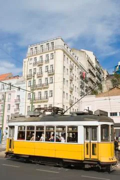 Tram in lisbon. Stock Photos