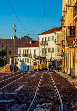 Tram in Lisbon Stock Photos