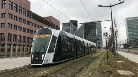 Tram in Luxembourg Video stock 168584935