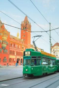 Tram at the Marktplatz Stock Photos
