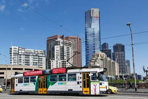 Tram in Melbourne Central Stock Photos