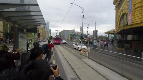 Tram In Melbourne Stock Footage 50763298