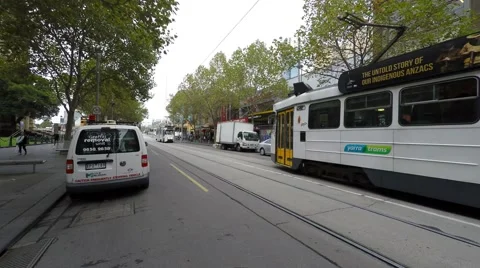 Tram In Melbourne Stock Footage 50763423
