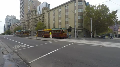 Tram In Melbourne Stock Footage 50763607