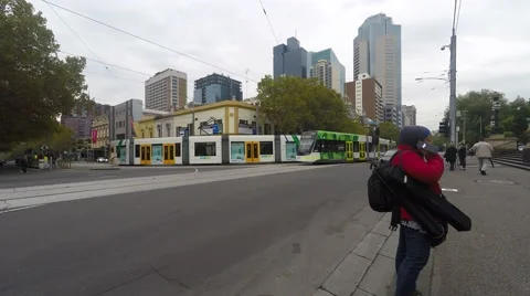 Tram In Melbourne Stock Footage 50763651