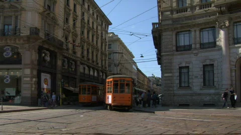 Tram in Milan 05 Stock-Footage 476367