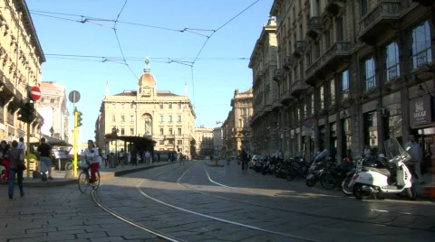 Tram in Milan 11 Stock Footage