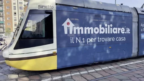 Tram in Milan Stock Footage 236708943