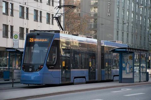Tram in Munich, Germany Foto stock