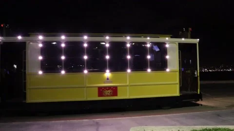 Tram in the Night Stock Footage 172263783