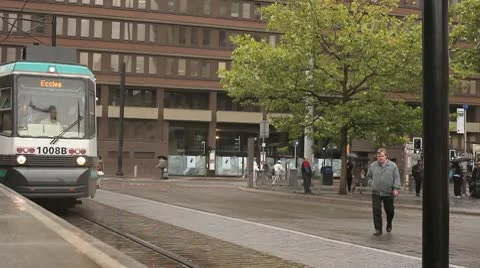 Tram Oncoming HD File Stock Footage 10686149