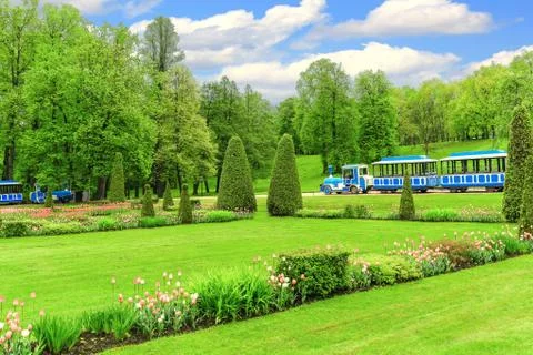 Tram in park 写真素材