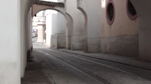 Tram passes Stock Footage 40948983