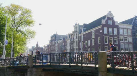 Tram passing by in Amsterdam Stock Footage 41530967