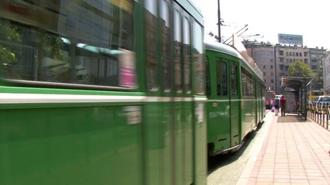 Tram Passing by Stock Footage 85833147