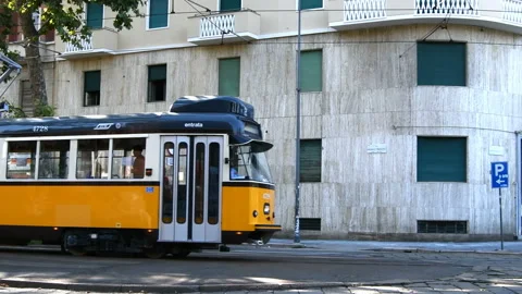 Tram passing by in Milan 動画素材 144329825