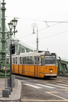 Tram passing through Budapest Stock Photos