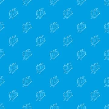 Tram pattern seamless blue 스톡 일러스트