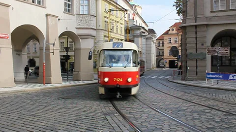 Tram in Prague Видео 36036958