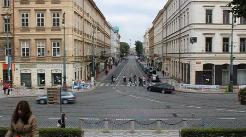 Tram in prague Stock Footage 36038376