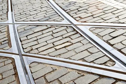 Tram rail Stock Photos