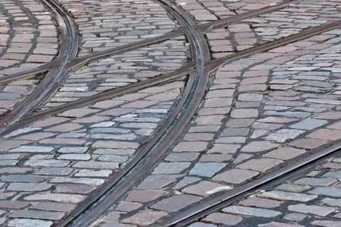 Tram rails Stock Photos