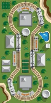 Tram railway. Illustrazione stock