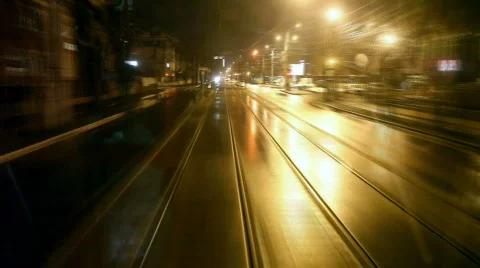 Tram Rear Window View Vídeo Stock 720750