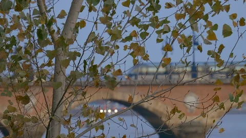 Tram rolling on rails on the Pont de Pierre bridge in Bordeaux France Stock Footage 106623882