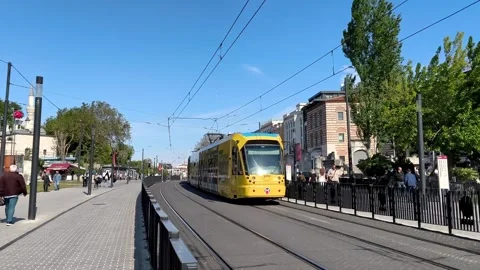 A tram running close to Beyazit Square, Istanbul, Turkey Stock Footage 309757673