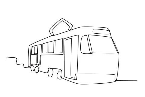 A tram is speeding Ilustración de archivo