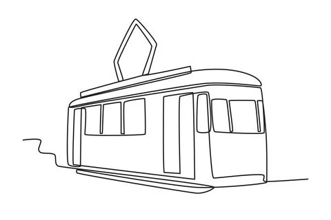 A tram is speeding Ilustración de archivo