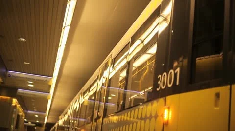 Tram in station Stock Footage 10689361